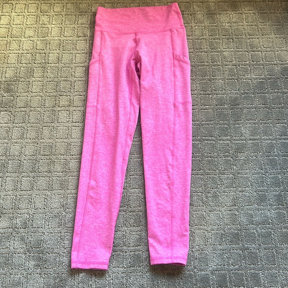 Pink heather Aerie leggings with side pockets